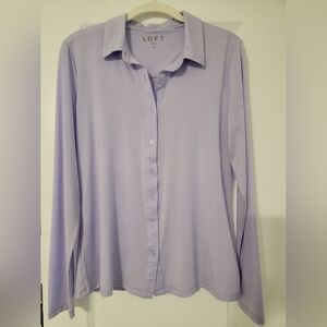 LOFT Lavender Button Down Shirt- NWOT